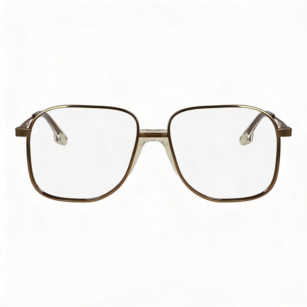 Victoria Beckham Modern VB2134 Unisex Amber Gold Metal Frame Sunglasses with Amber Gold Lenses 56mm