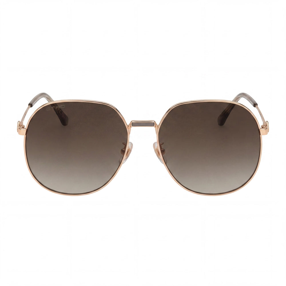 Etro Women's Minimalist Metal Frame Gold Copper/Brown 100% UVA & UVB Protection Sunglasses 60mm