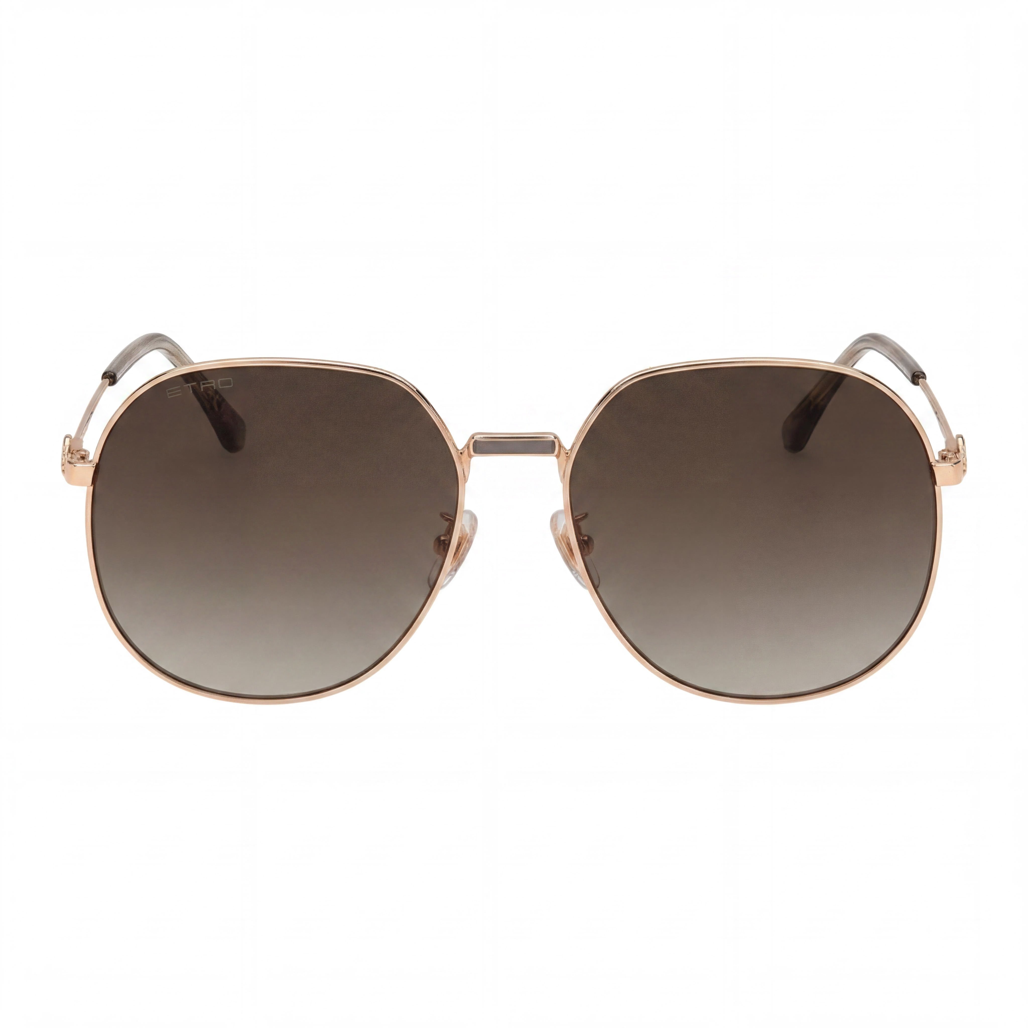 Gafas de sol Etro para mujer, montura metálica minimalista, oro cobre/marrón, protección 100% UVA y UVB, 60 mm, Photo 2