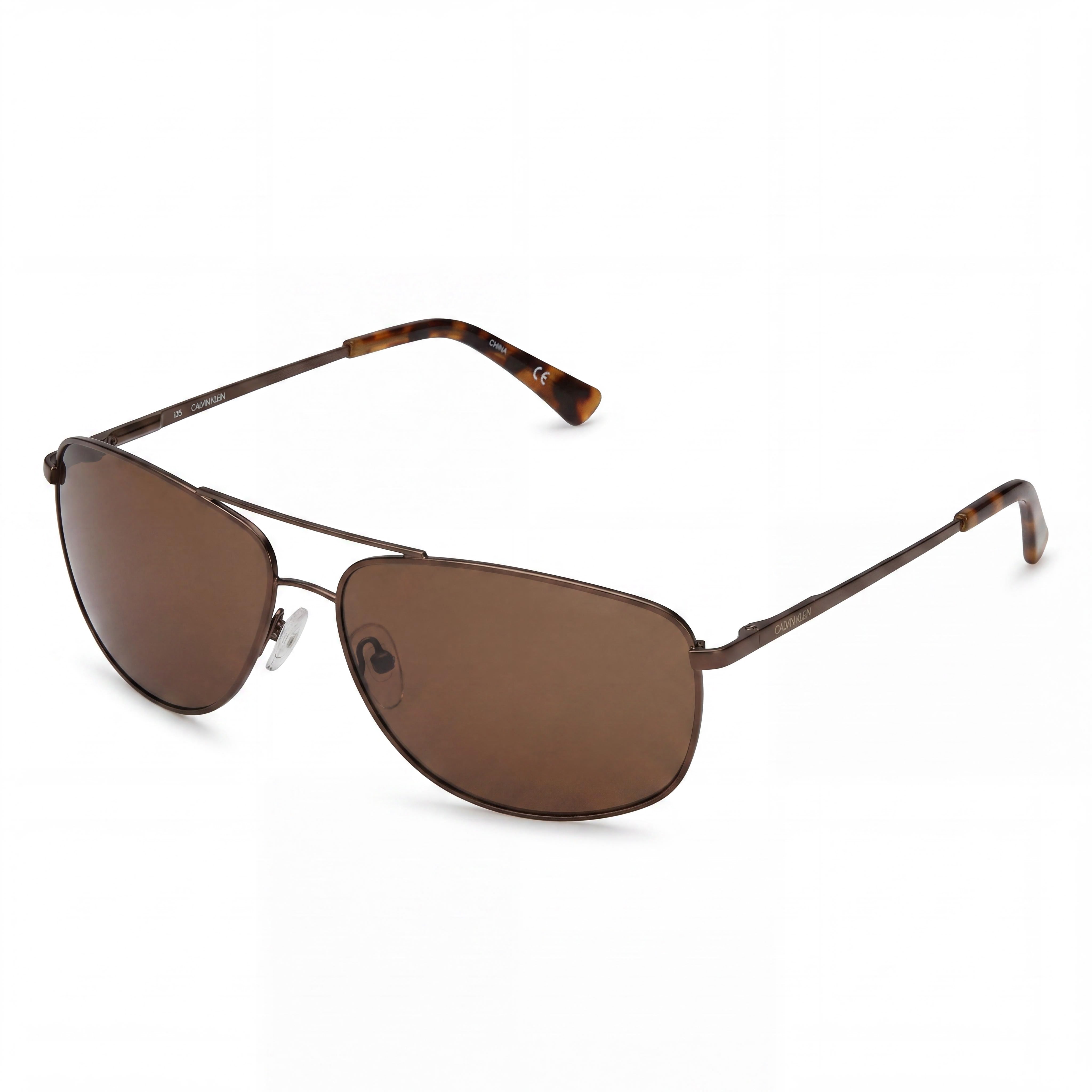 Calvin Klein CK19136S-200 Brown Navigator Sunglasses for Men, 57mm, Photo 1