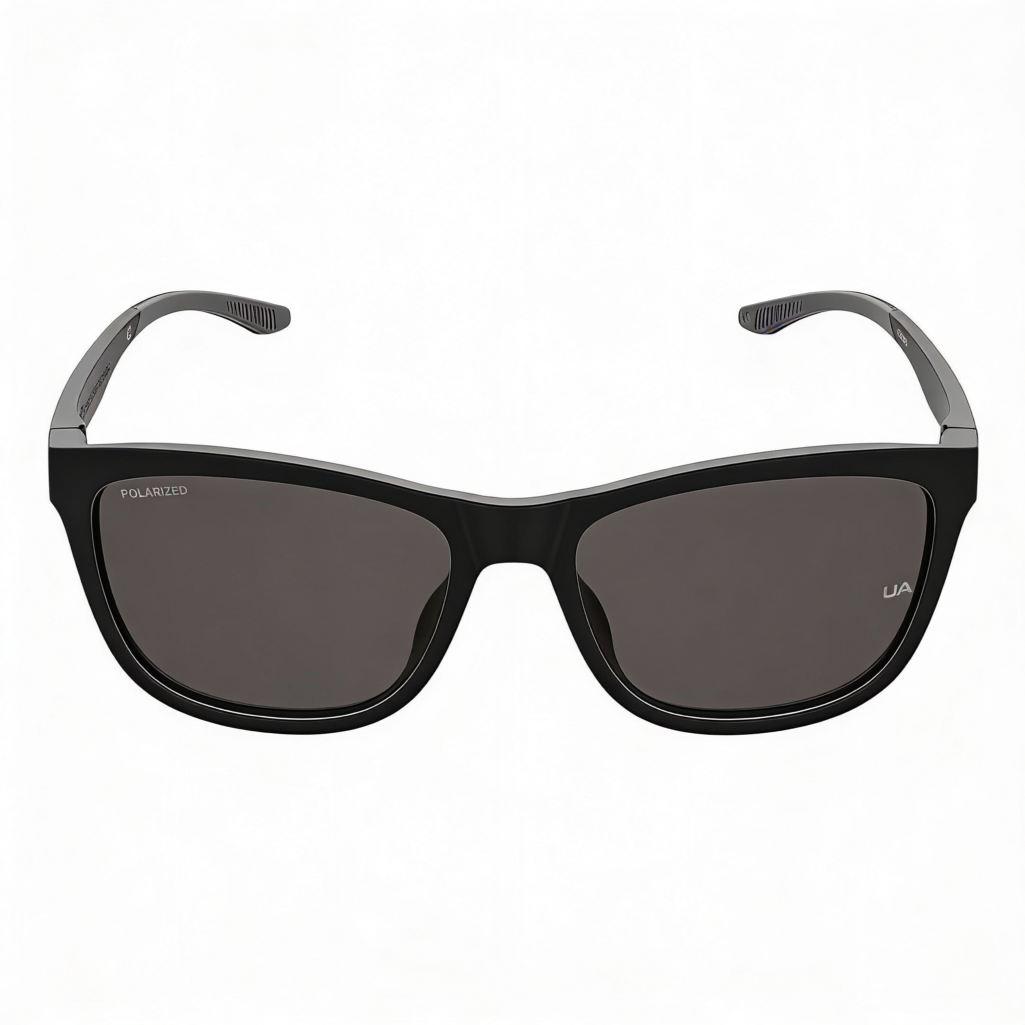 Gafas de sol polarizadas cuadradas UA Play Up para mujer de Under Armour, con protección UV, montura negra brillante y lentes grises de 55 mm., Photo 1