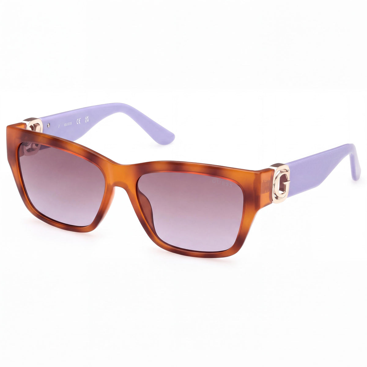 GUESS Gu00105 Women's Injected Blonde Havana Shiny Violet Frame Purple Non-Polarized Lens 56, Photo 1