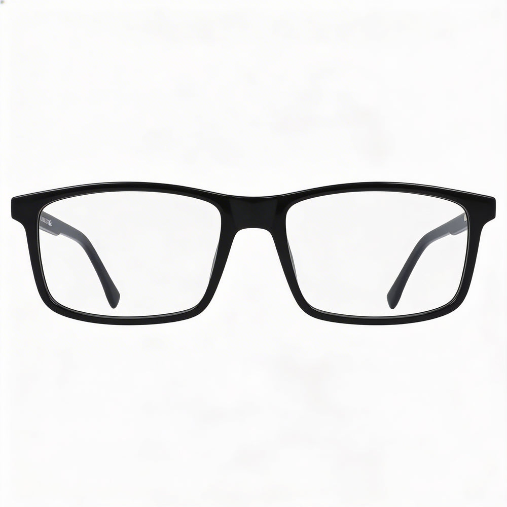 Gafas Oftálmicas Lacoste Casual Unisex con Montura Negra y Cristales de Plástico Transparente, Tamaño 54-17-145mm