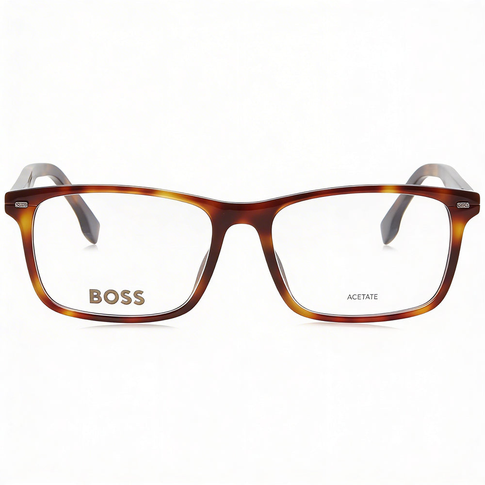 BOSS Audio Systems Boss 1478/F Unisex Havana Acetate Optical Eyeglasses Frames with Clear Demo Lenses, Prescription Ready 55mm