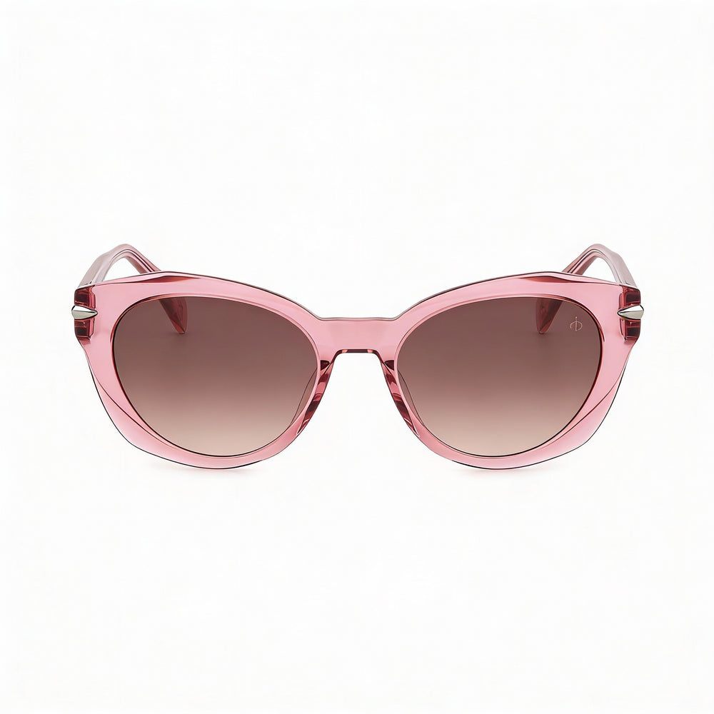 Gafas de sol informales Rag & Bone para mujer con montura de acetato rosa y lentes marrones 53-19-140