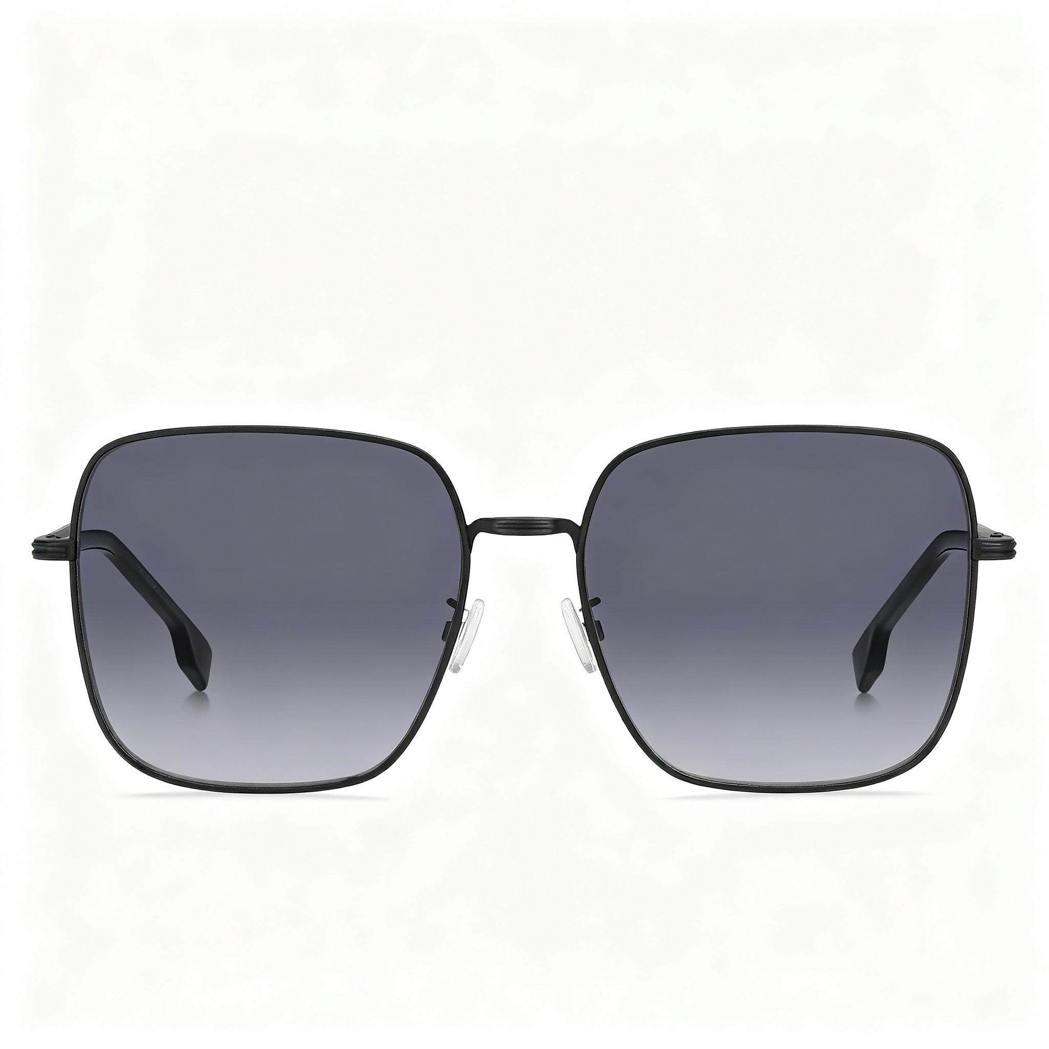 HUGO BOSS BOSS 1613/F/SK Unisex Stainless Steel Square Matte Black Sunglasses with Dark Grey Shaded Non-Polarized Lenses 59mm