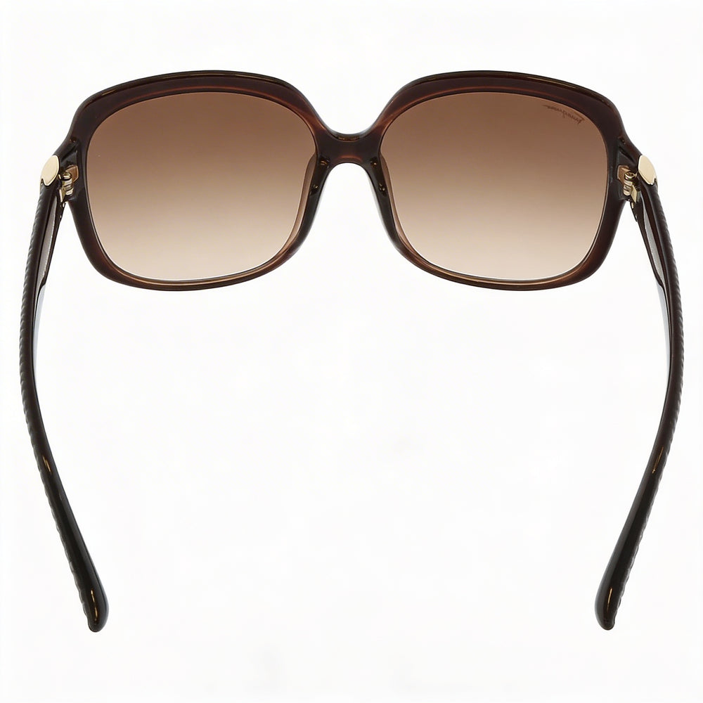 Ferragamo Sf739sa 210 Women's Brown Plastic Square Sunglasses, Brown Gradient Lenses, UV Protection, Prescription-Ready 59mm