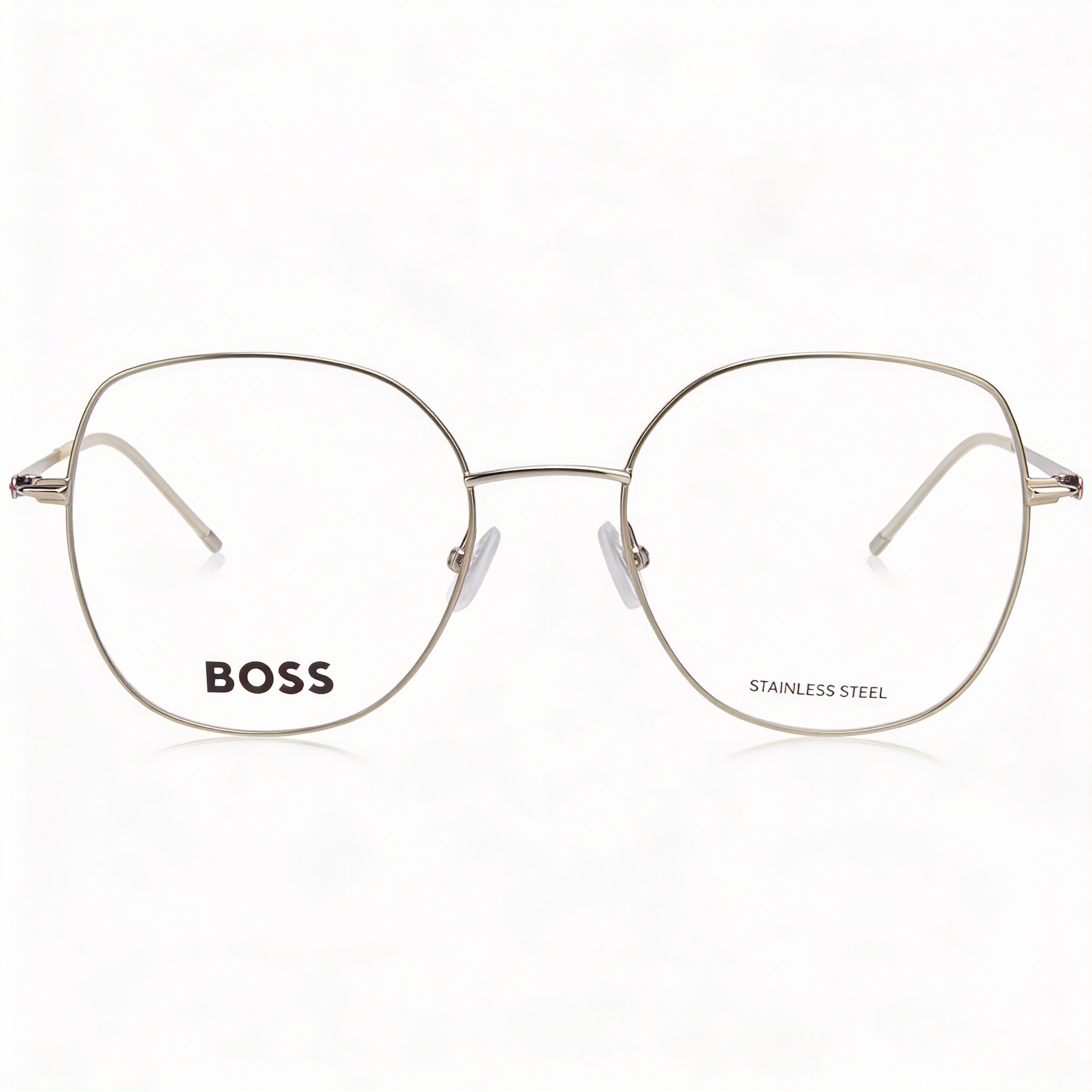 BOSS Audio Systems Women’s Modern Alloy Steel Silver Pink Non-polarized Polycarbonate Eyeglasses 52mm, Photo 2