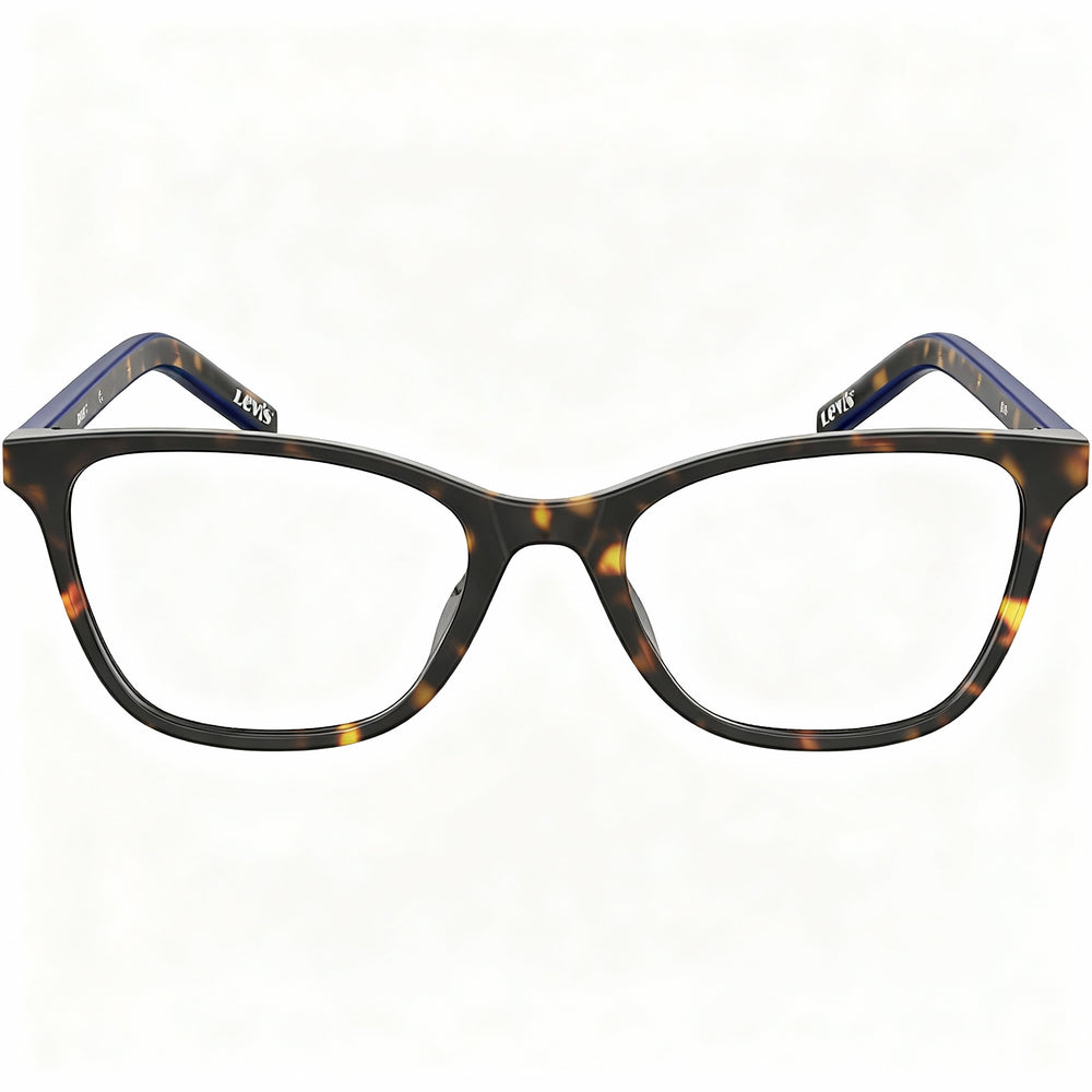 Levi's LV 1022 Women's Cat Eye Polymethyl Methacrylate Eyeglasses, Dark Havana, 52-19-145