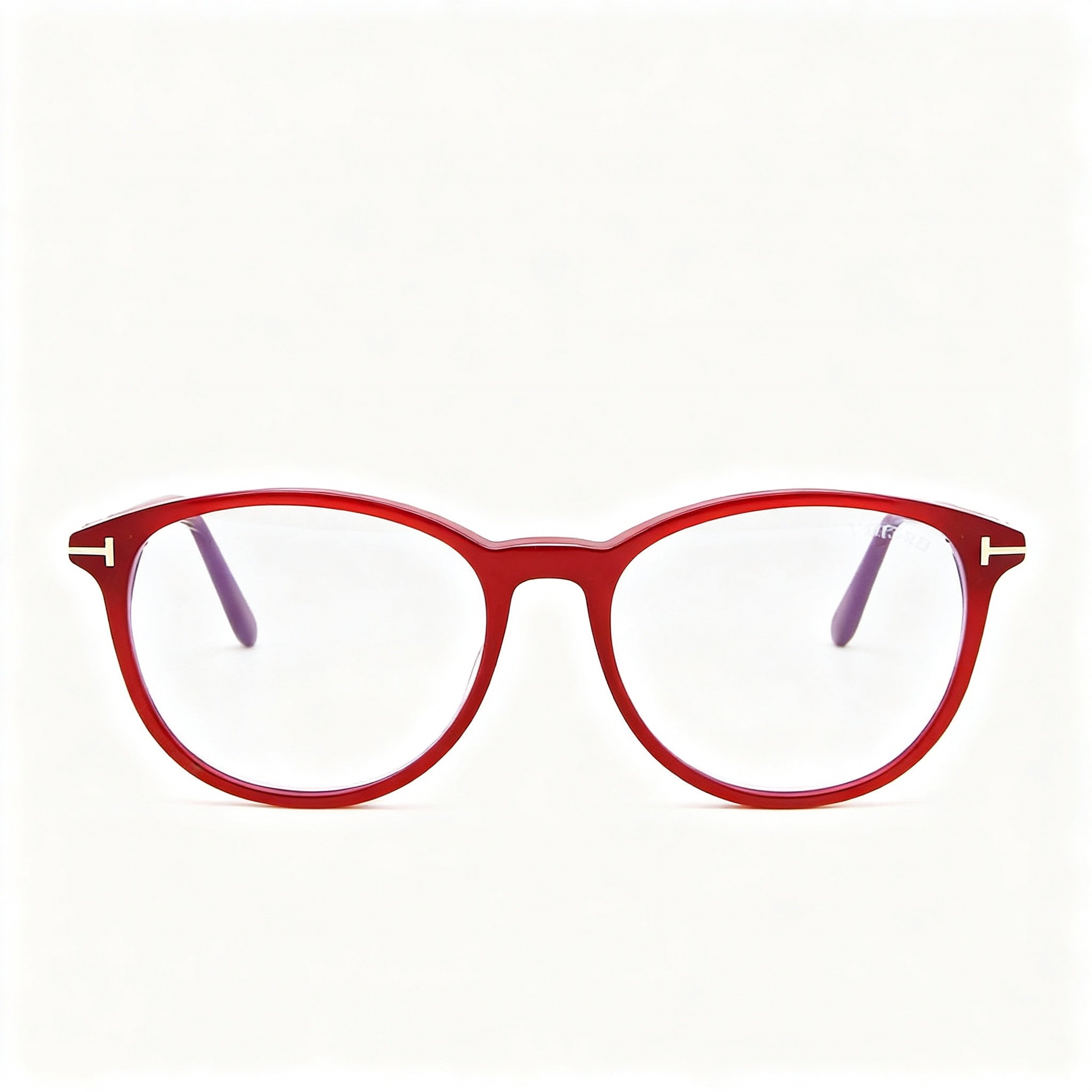 Tom Ford FT5810-B Women's Pearlized Red Pantographed Plastic Blue Light Block Eyeglasses 53mm