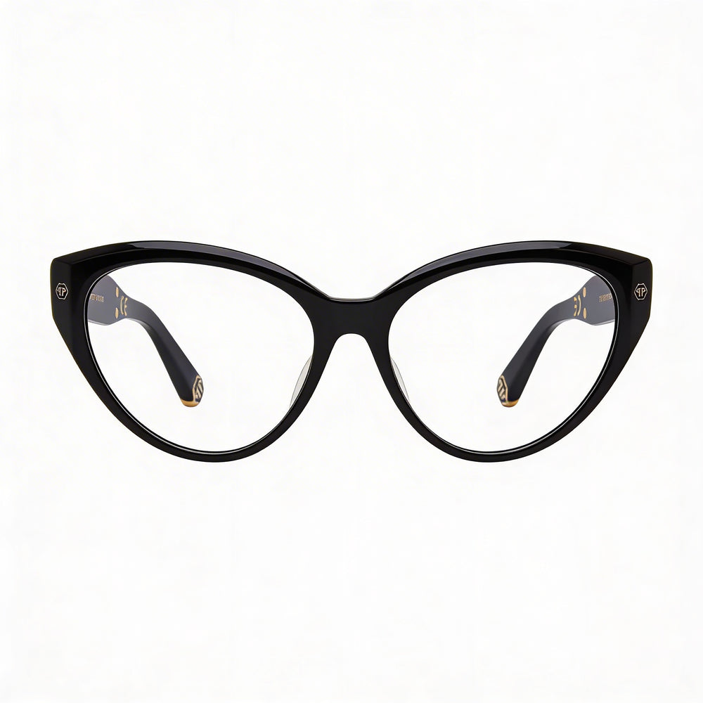 Gafas de sol Philipp Plein VPP052M Classic para mujer, montura de acetato negro brillante, 54-16-135