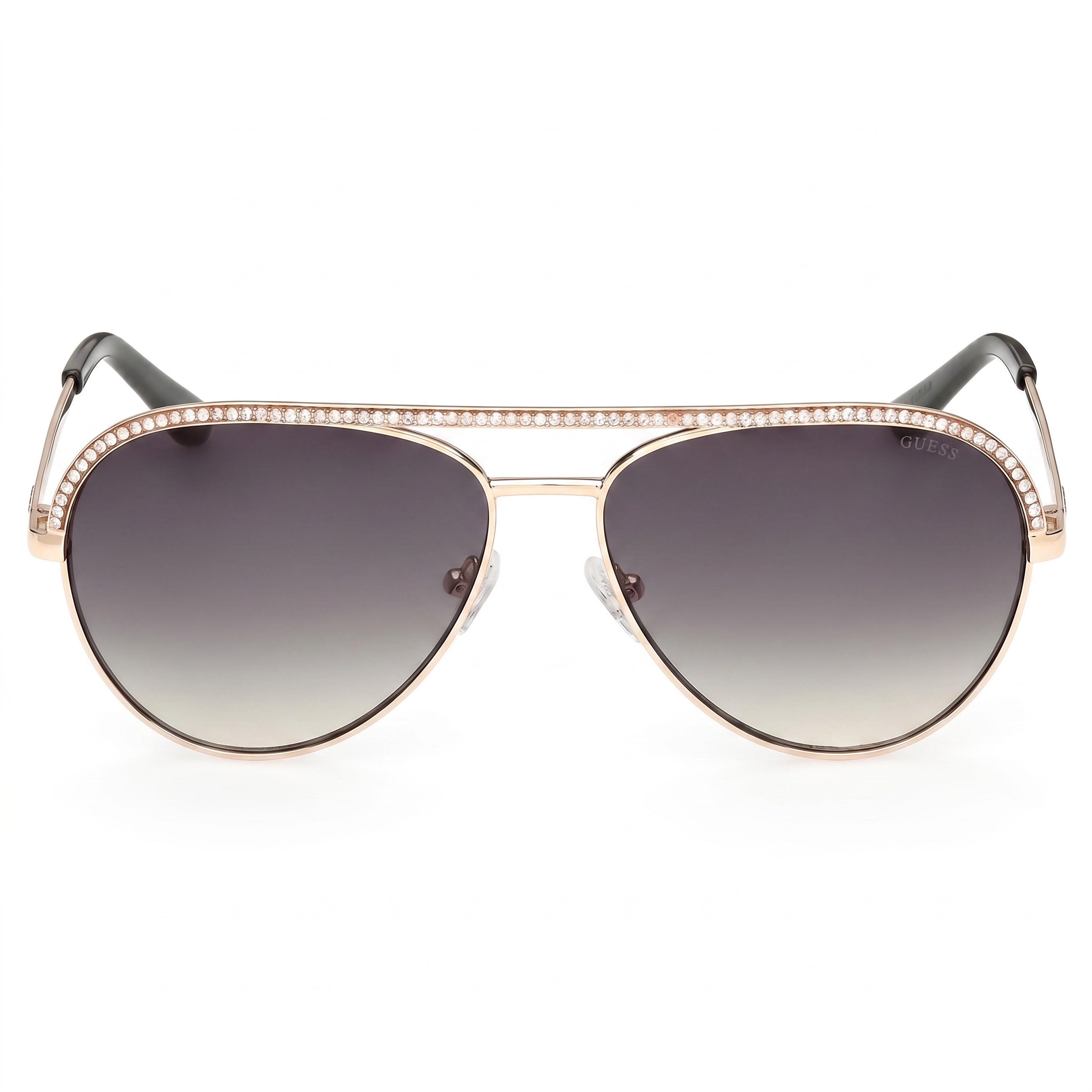 Gafas de sol GUESS Gu00271 de metal para mujer en oro oscuro con lentes degradadas verdes, protección UV 400, 60 mm, Photo 2