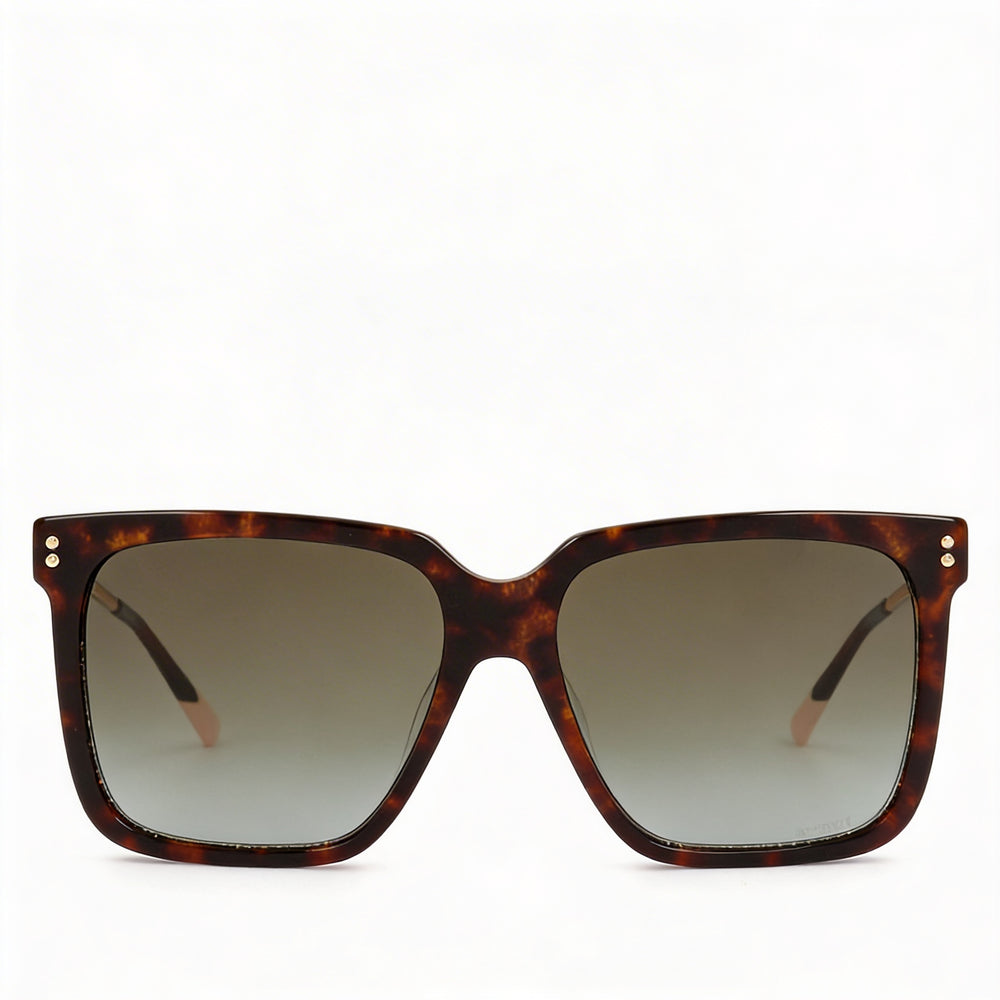 Gafas de sol Missoni Classic para mujer, montura de acetato color carey oscuro, lentes marrones degradadas, 100 % protección UV, 57 mm
