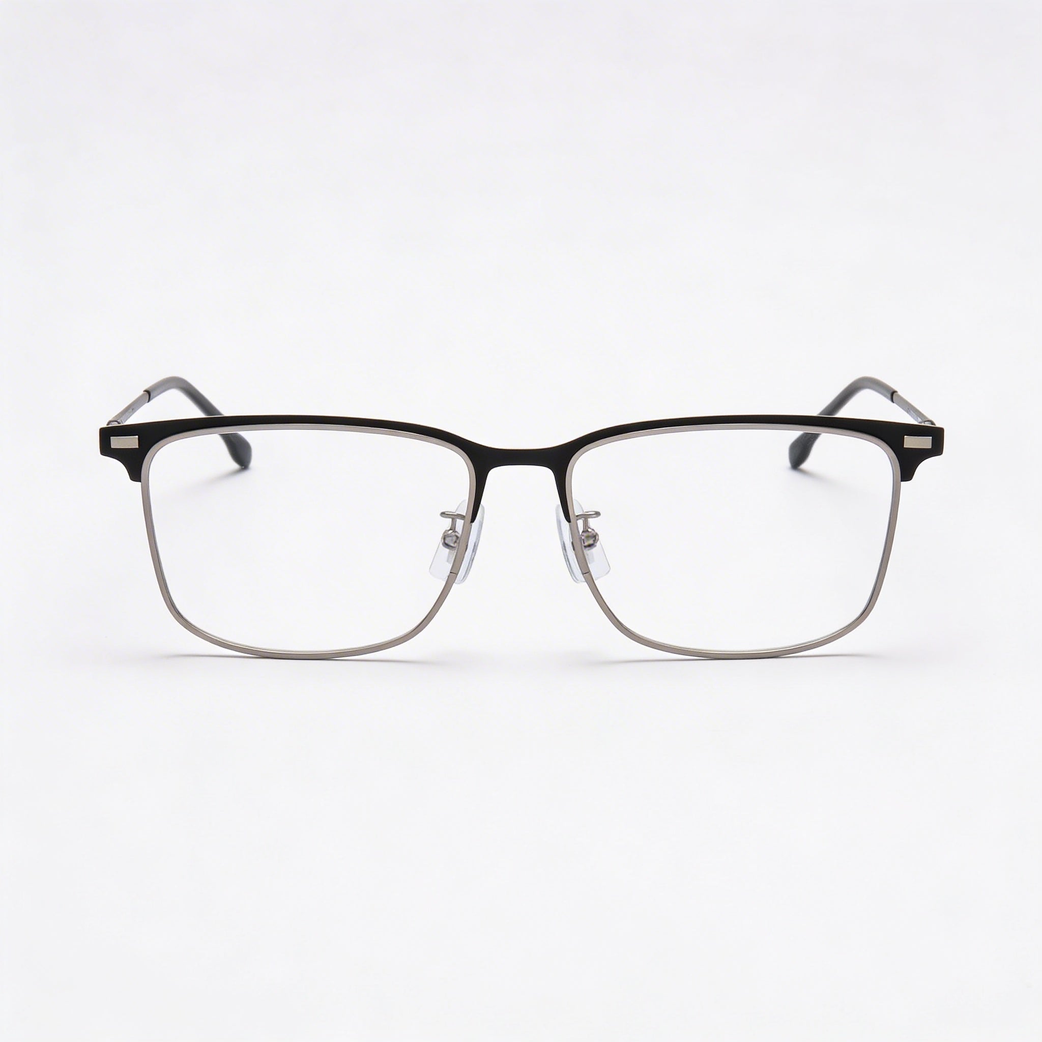 Hugo Boss Modern Unisex Matte Black Stainless Steel Frame with Matte Black Non Polarized Lenses 55-17-145, Photo 1