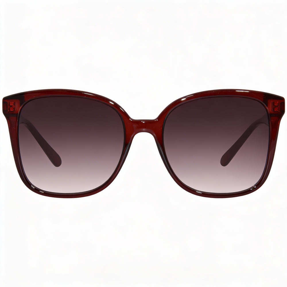 Gafas de sol clásicas Salvatore Ferragamo para mujer con montura de plástico burdeos con cristales y lentes burdeos degradados no polarizados con protección UV de 56 mm