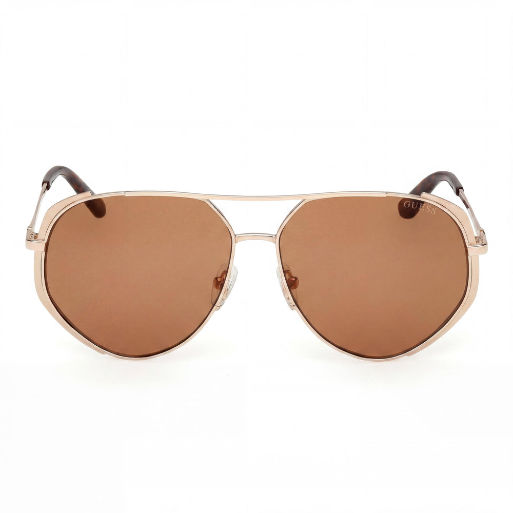 GUESS GU00219 Women's Matte Pale Gold Metal Frame with Gradient Gold Lenses Sunglasses 59mm