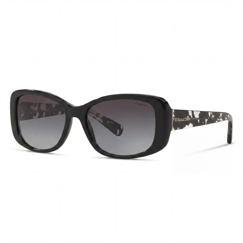Gafas de sol rectangulares Coach Hc8168 de carey oscuro para mujer, 56 mm