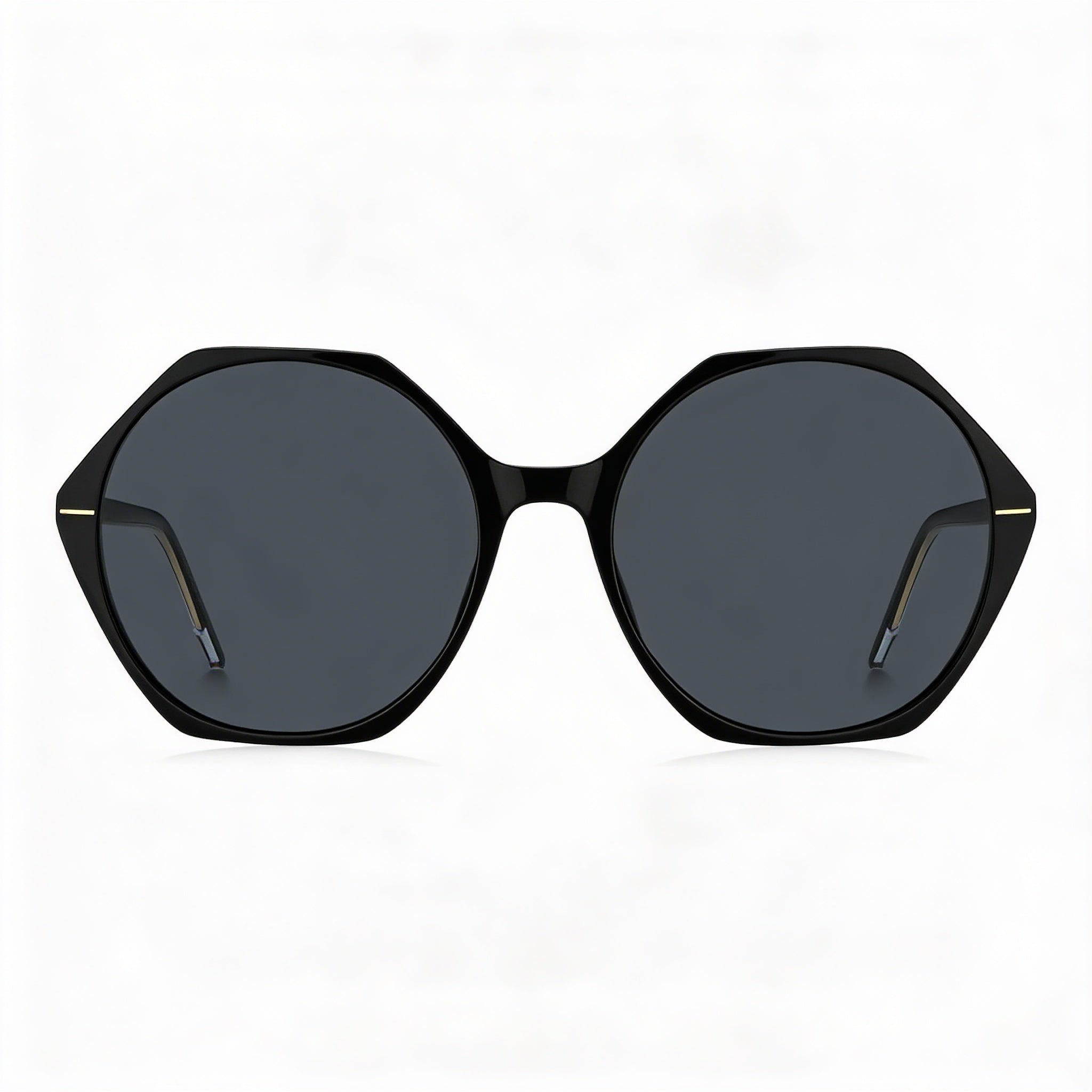HUGO BOSS Light & Minimal Unisex Black Crystal Grey Acetate Non-Polarized Lens Sunglasses 56mm, Photo 2