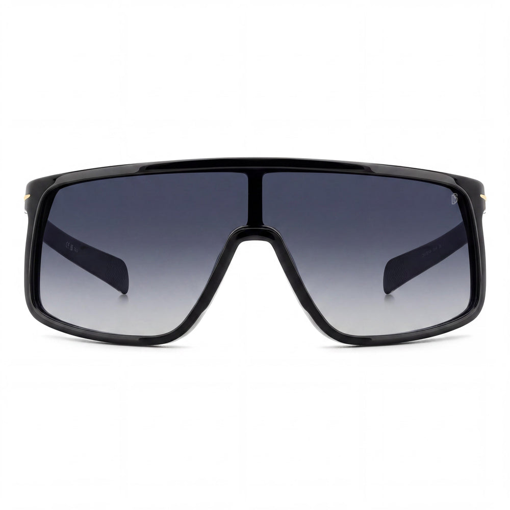 Beckham Db 99/Visor Gafas de sol de mujer con visera, montura de acetato negro y dorado, y lente de 99 mm de ancho