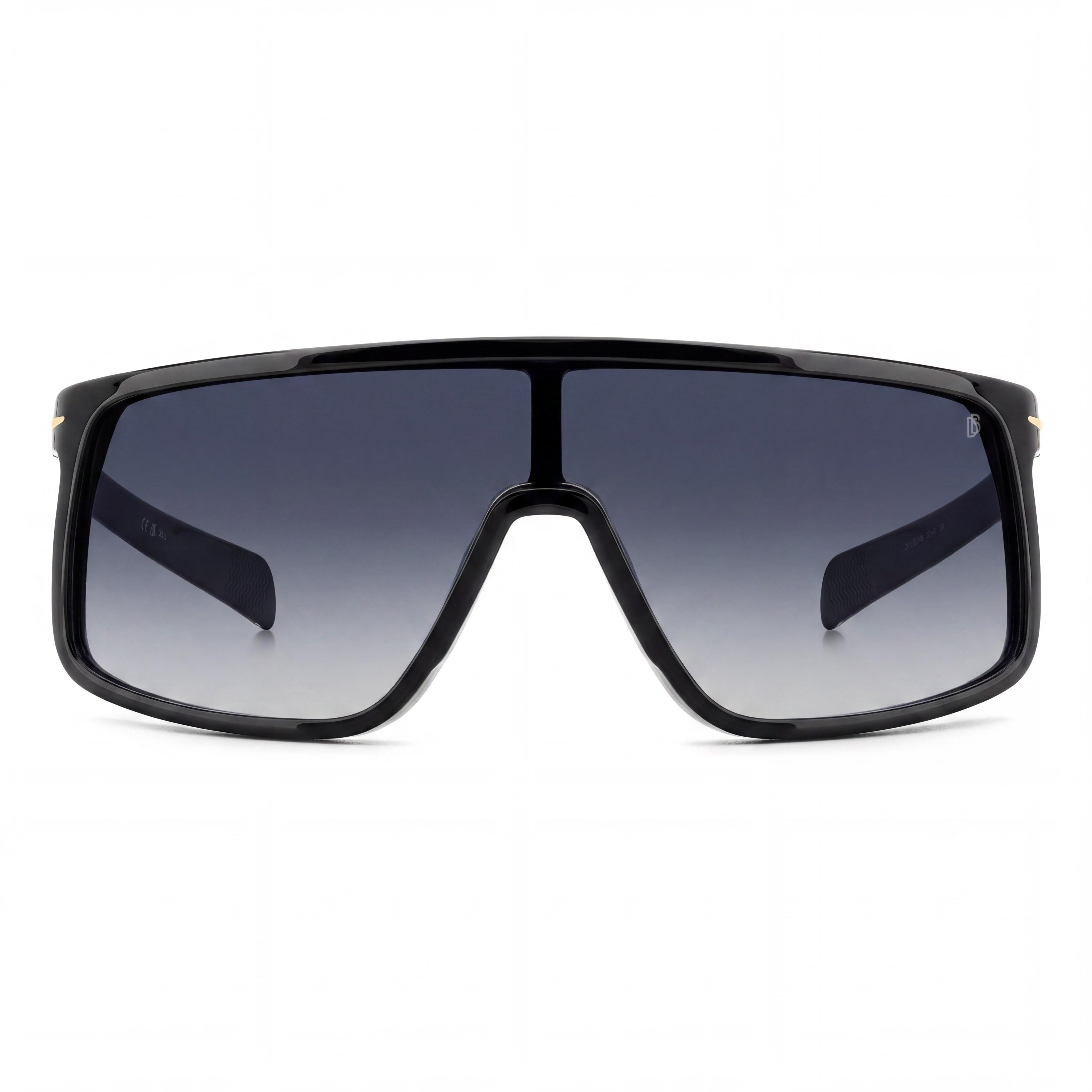 Beckham Db 99/Visor Women's Black Gold Acetate Frame Visor Sunglasses with a 99mm Lens Width, Photo 2