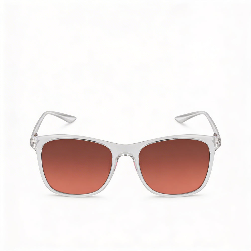 Nike Passage Ev1199 Unisex Plastic Non-Polarized UV Sunglasses, Crystal Clear Brown Peach, Brown Gradient Copper Flash, 55-18-145