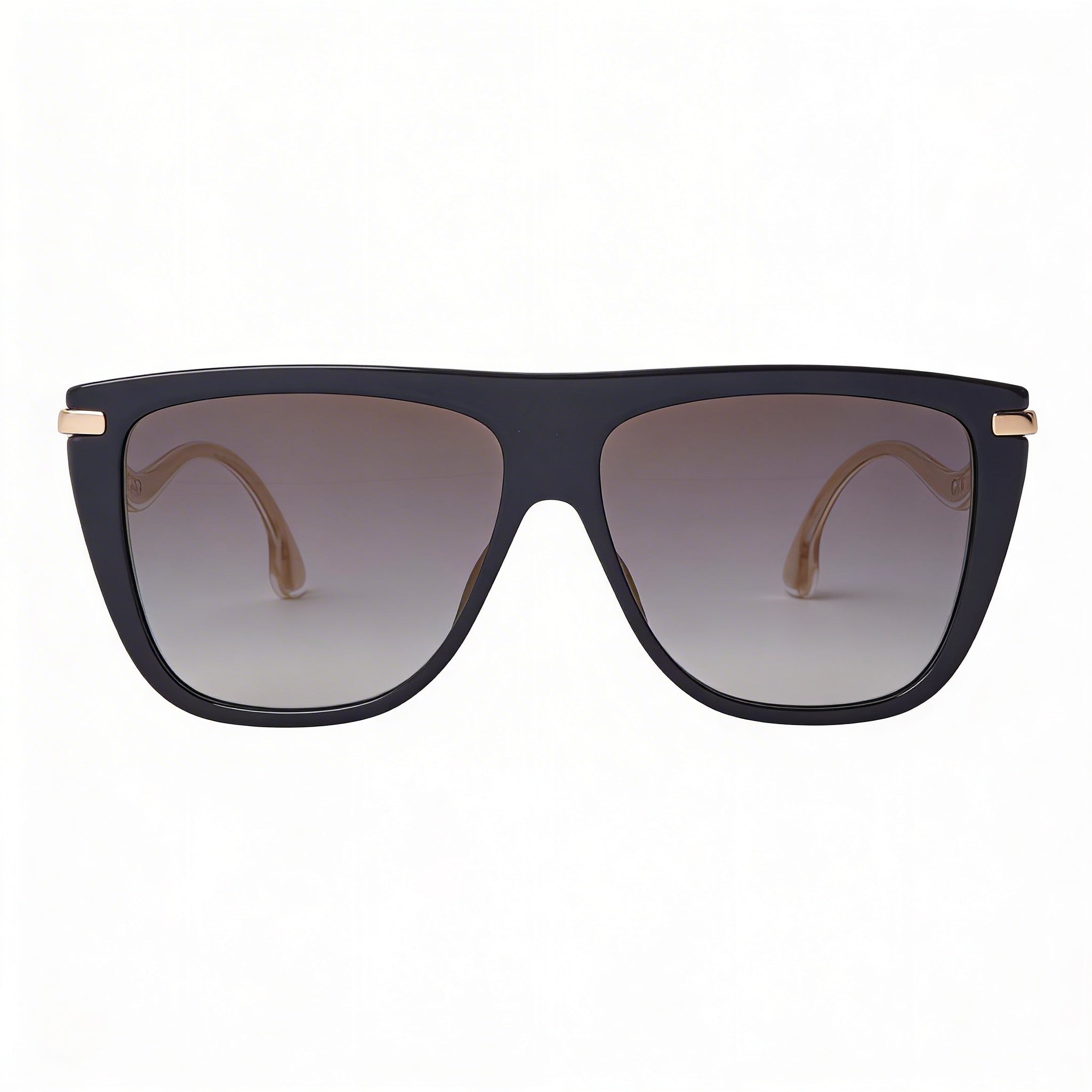 Jimmy Choo SUVI/S Women's Cat Eye Black Plastic Frame Sunglasses, Gradient Grey Mirror Lenses, 58mm UV Protected, Photo 2