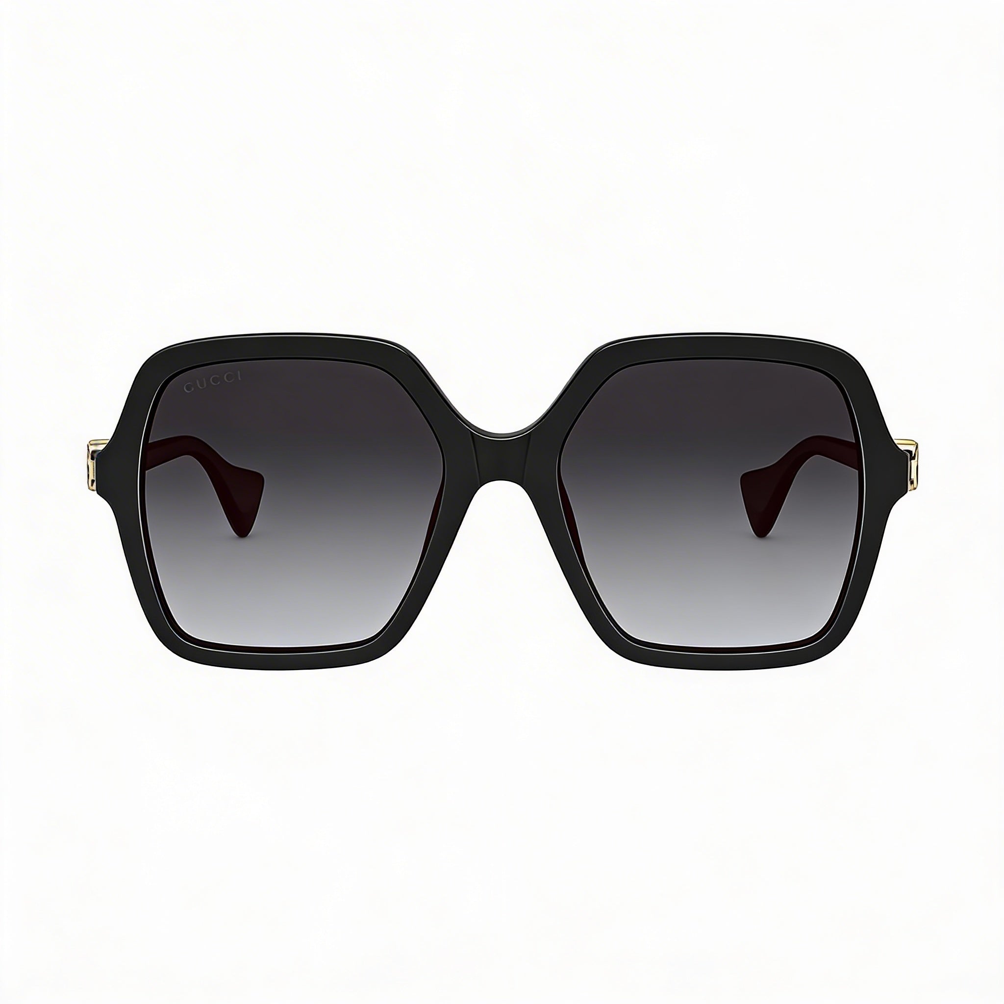 Gucci Gg1072s-001 Women's Black Plastic Full Rim Square Gradient Grey UV Protected Sunglasses 56mm, Photo 2