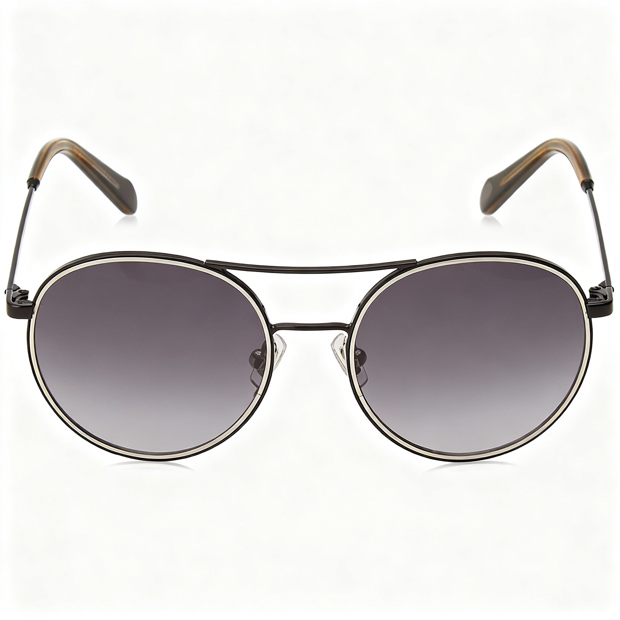 Gafas de sol Fossil para mujer, estilo casual, de acero aleado negro con lentes de acetato en gris oscuro (17-140 mm), Photo 2