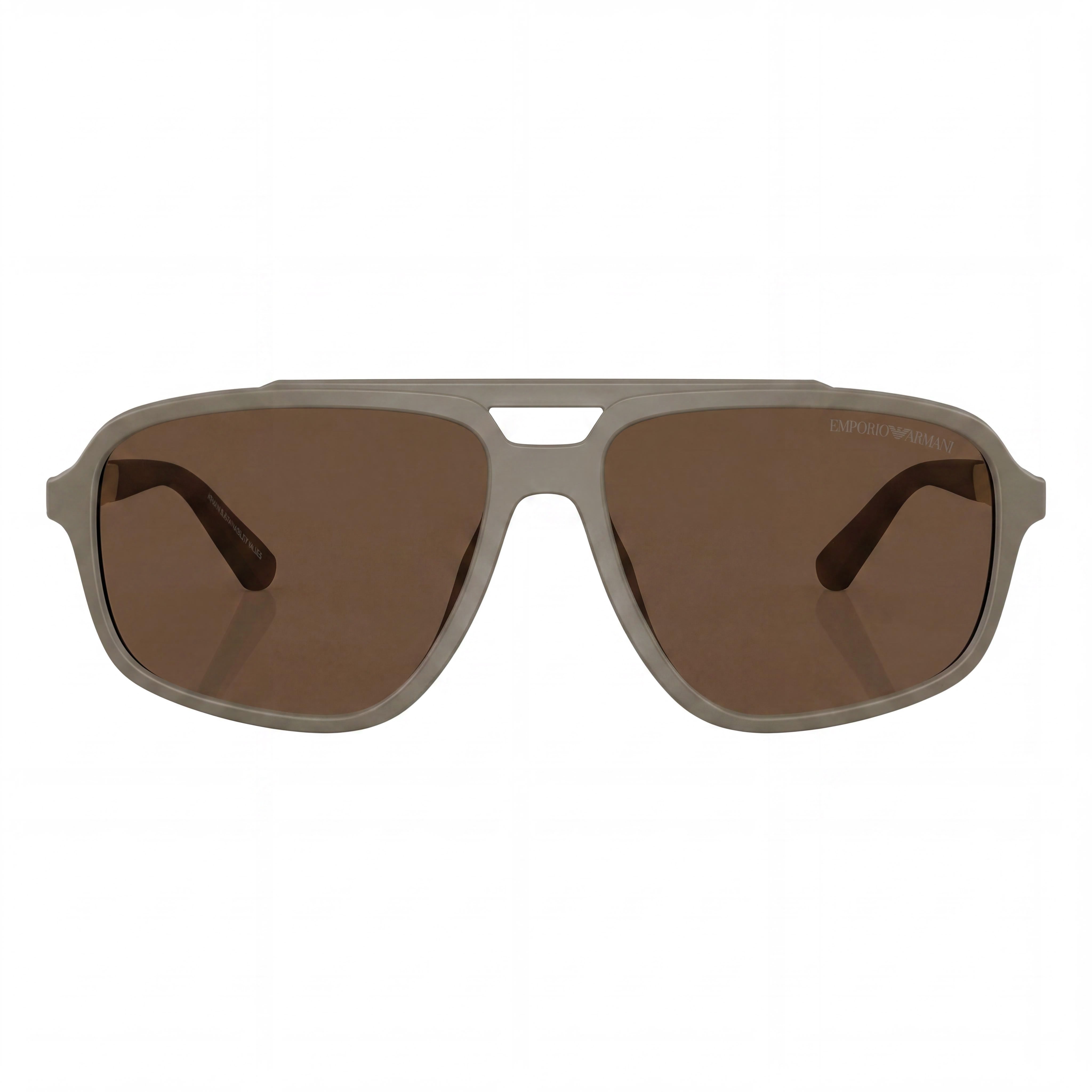 Emporio Armani Ea4236u Universal Fit Women's Matte Beige Dark Brown Plastic 100% UV Protection Sunglasses 59mm, Photo 2