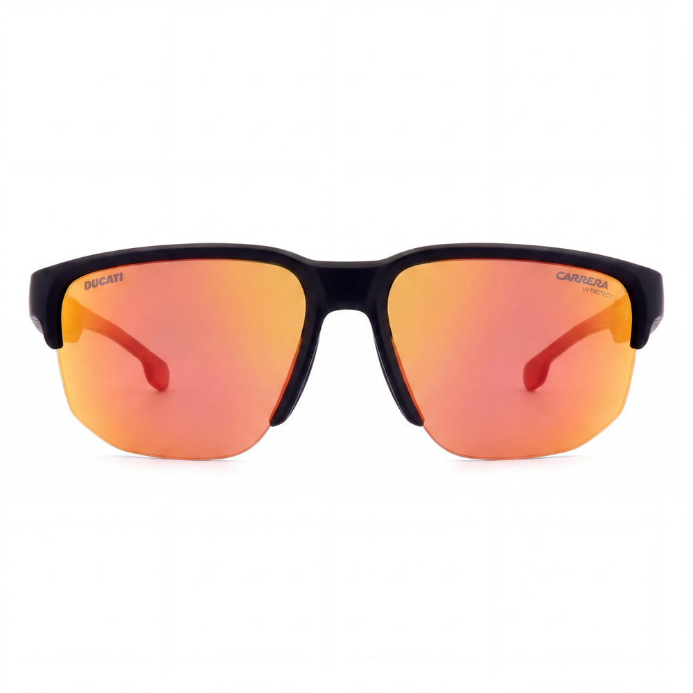 Carrera Ducati CARDUC 028/S Unisex Rectangular Acetate UV Protected Sunglasses Black Red 63mm