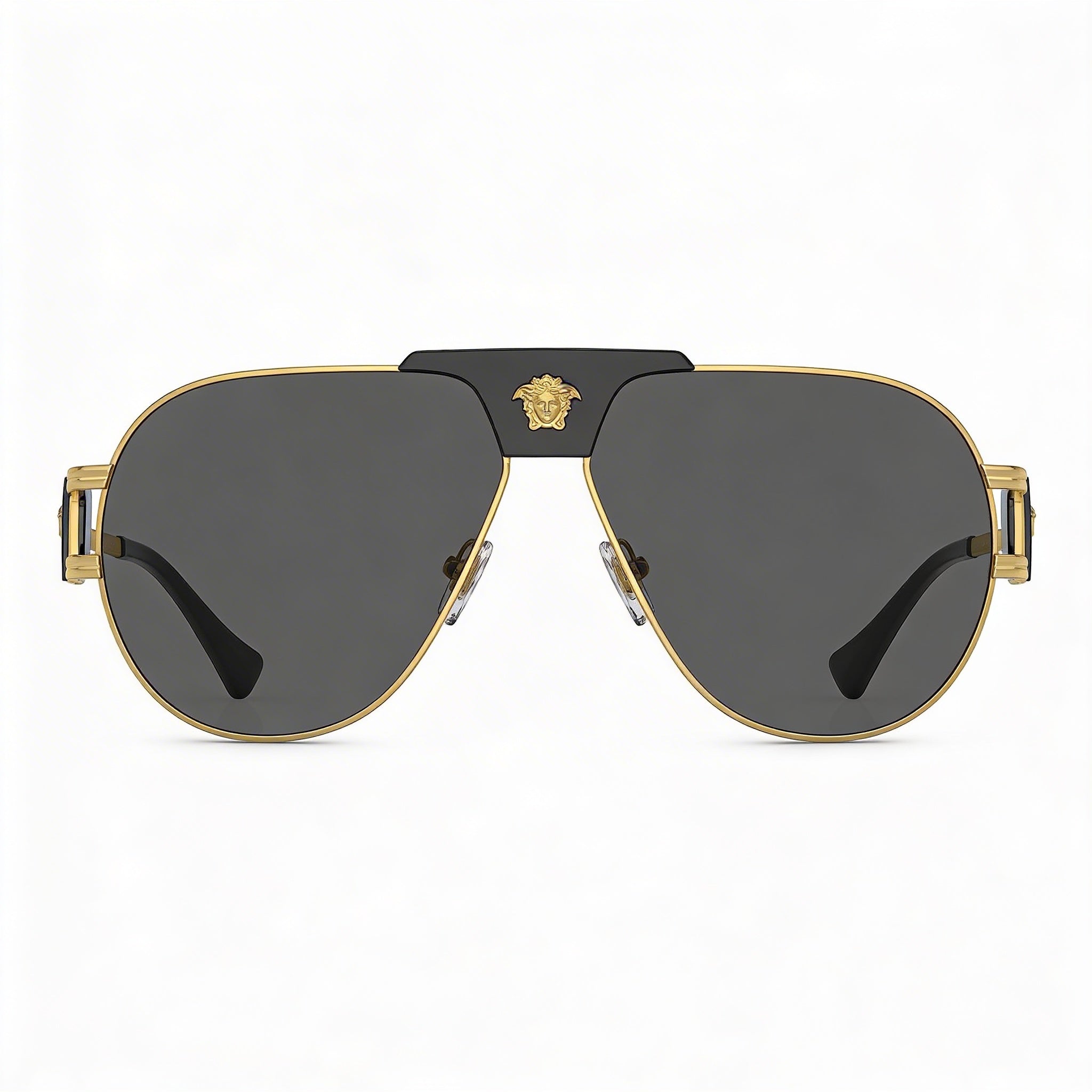 Gafas de sol unisex Versace Contemporary con montura de metal multicolor y protección UV, lente gris, 63 mm, Photo 2