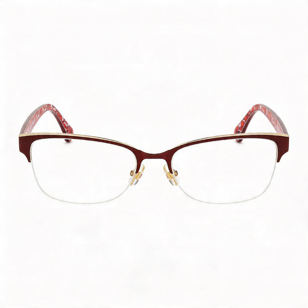 kate spade new york Marjorie Women's Red Pattern Polycarbonate Lens Stainless Steel Frame Non-Polarized Eyewear 52mm