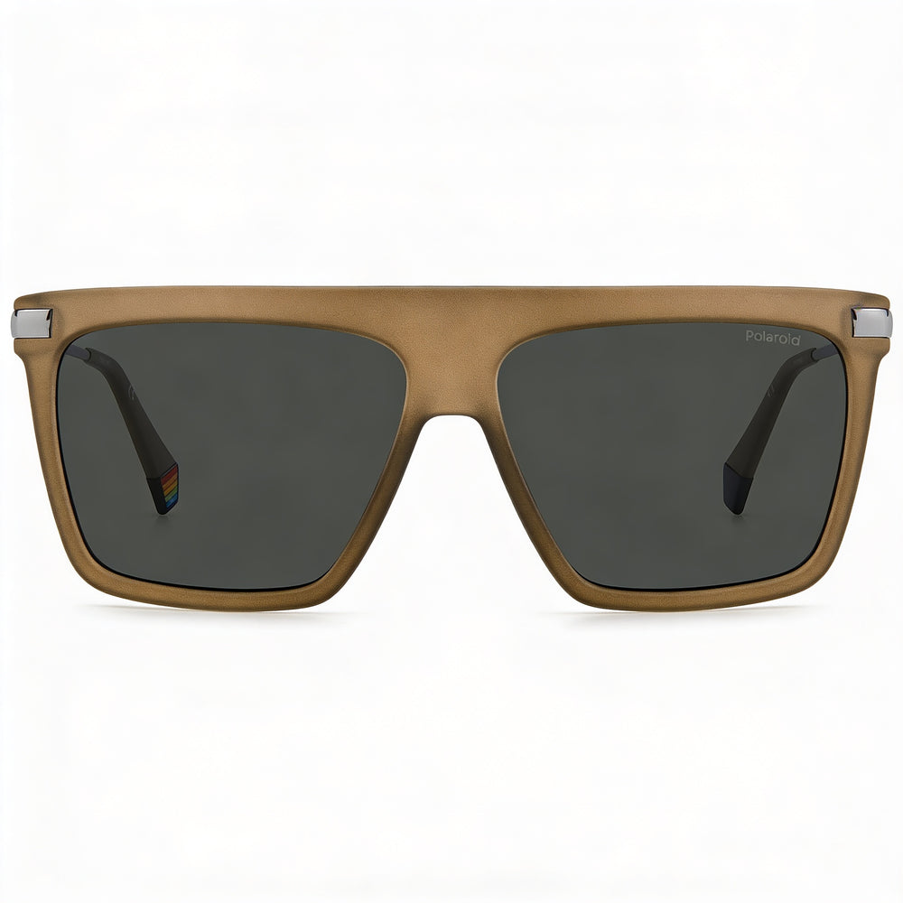 Polaroid PLD 6179/S Browline Unisex Polycarbonate Polarized UV Protection Grey Lens Sunglasses Matte Brown 58mm