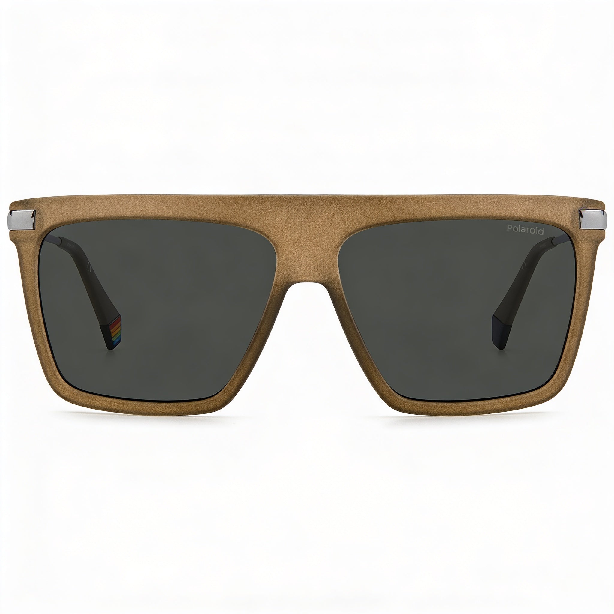 Gafas de sol Polaroid PLD 6179/S Browline unisex de policarbonato, polarizadas, con protección UV, lentes grises, marrón mate, 58 mm, Photo 2
