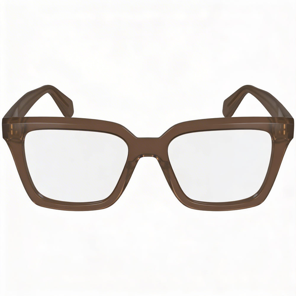 Gafas unisex Ferragamo SF2985 de metal transparente marrón oscuro polarizadas con lentes de policarbonato de 52 mm