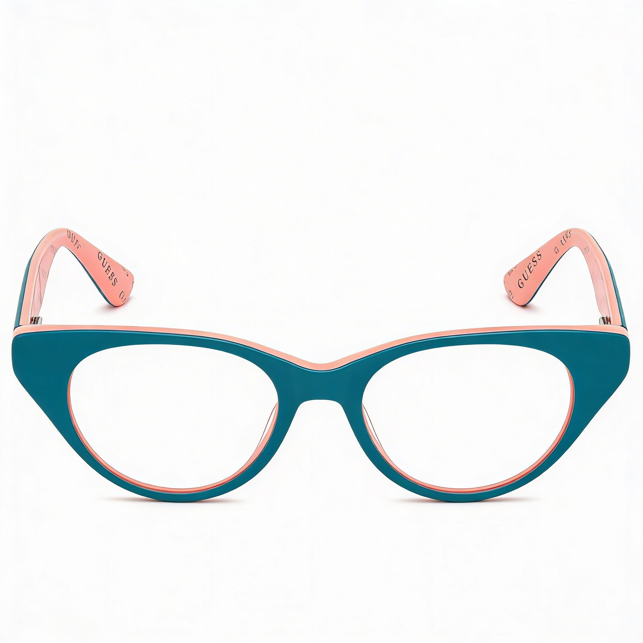 GUESS Gu9192 Women's Cat Eye Eyewear, Turquoise Plastic Frame, Clear Lenses, 47mm Lens Width, Photo 2