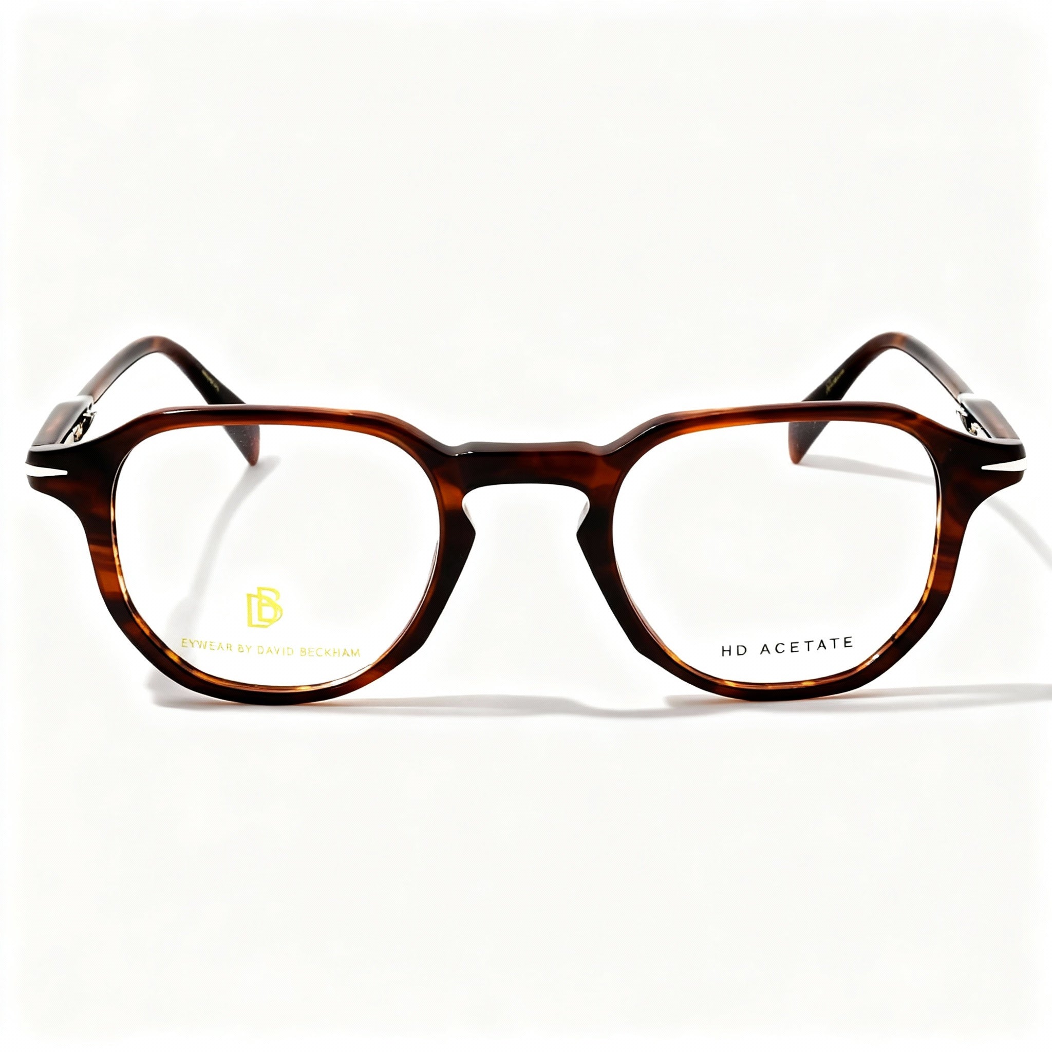 David Beckham DB 1140 Men's Casual Optical Frames - Brown Horn Lightweight Acetate 47-22-145