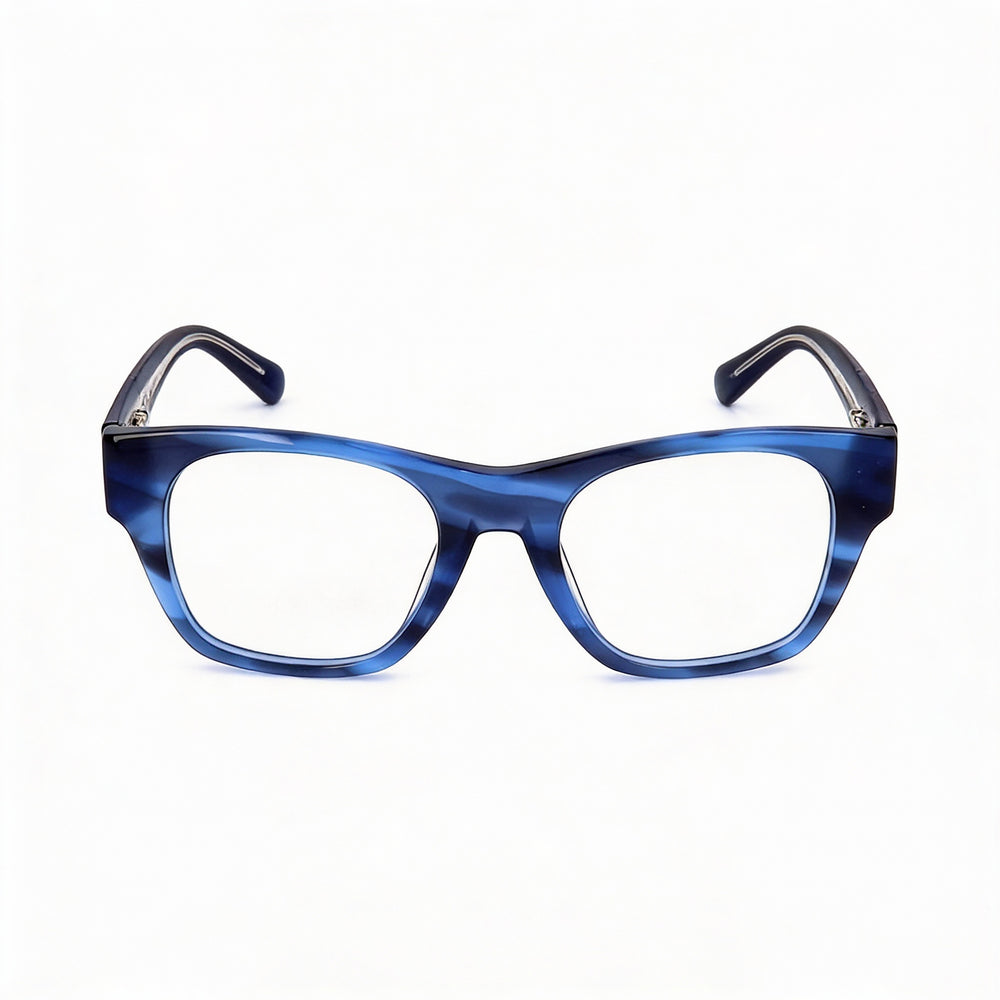 Gafas de sol modernas Tommy Hilfiger para mujer, con marco de acetato de cuerno azul y ancho de lente de 49 mm