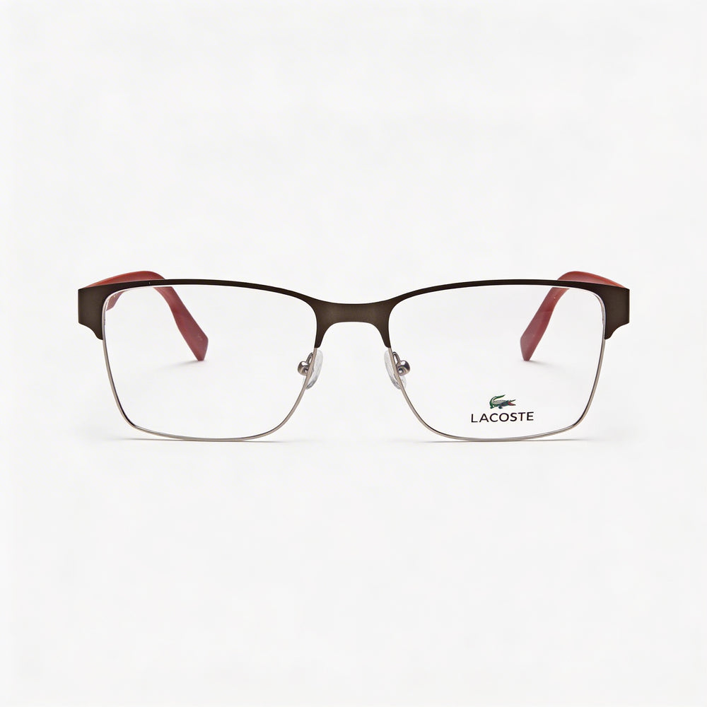 Lacoste Modern Unisex Alloy Steel Frame Polycarbonate Lens Non-Polarized Matte Dark Grey Eyeglasses 55mm