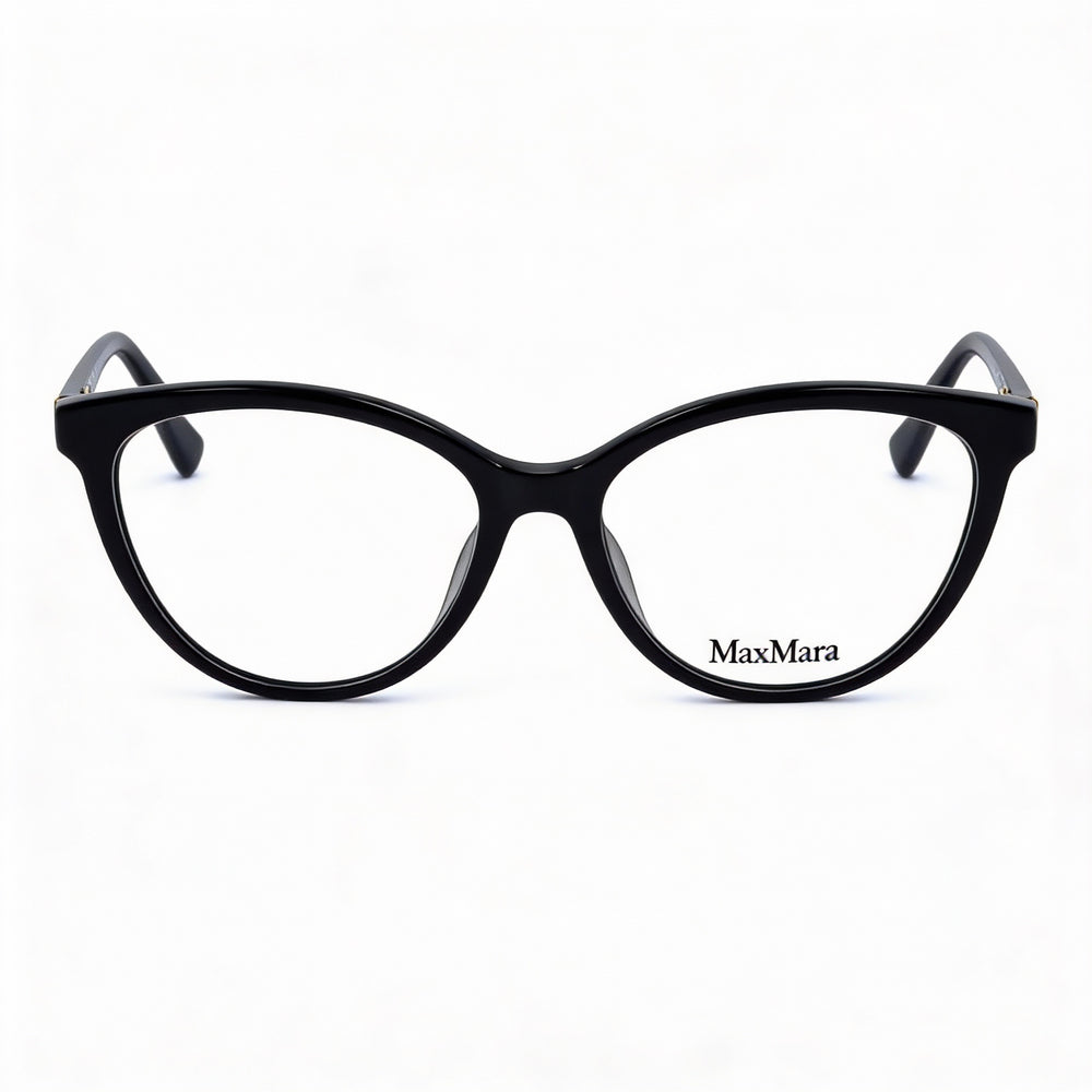 MaxMara Casual MM5024 Women's Shiny Black Acetate Eyeglasses 54mm Lens, 16mm Bridge, 140mm Temple