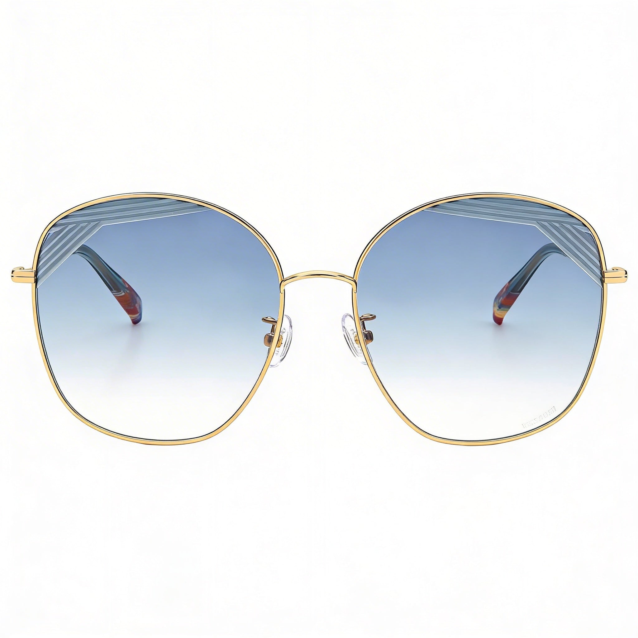 Gafas de sol M Missoni Spillo para mujer, con montura de acero de aleación, degradado en dorado y verde, 59 mm, Photo 2