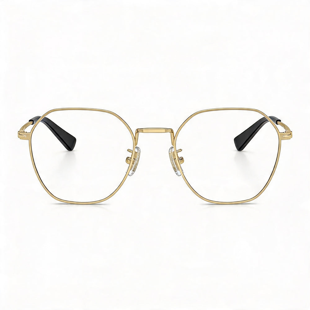 Armazón para gafas de hombre COACH Hc5170, metal redondo, dorado claro brillante, lente de demostración, 52 mm