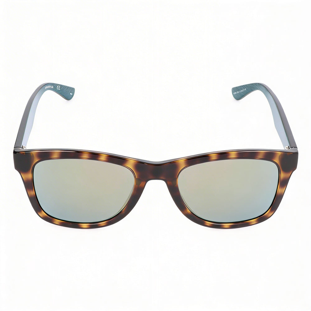 Montura rectangular de plástico Lacoste para mujer en color verde Habana con lentes antirreflejos azul mate no polarizadas con protección UV, talla 51-20