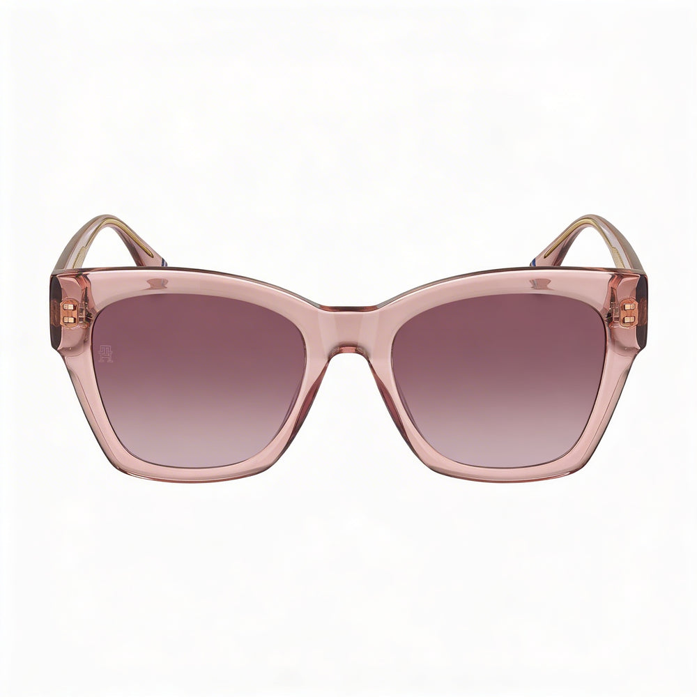 Gafas de sol Tommy Hilfiger para mujer TH 2156/S con montura de acetato rosa y lentes no polarizadas Doubleshade rosas con 100% de protección UV de 52 mm