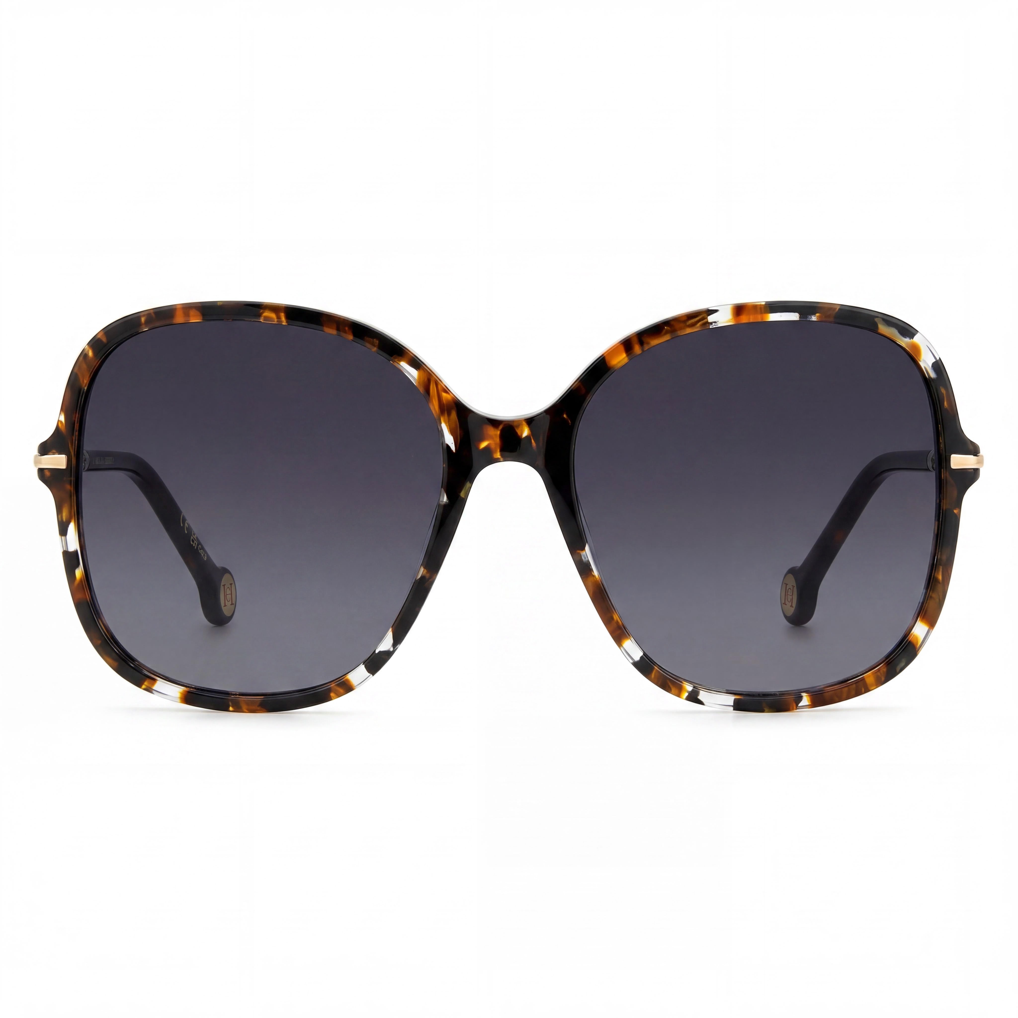 Carolina Herrera Casual Women's Black Havana Gold Acetate Non-Polarized Sunglasses, Bridge 18mm, Temple 135mm, Photo 2