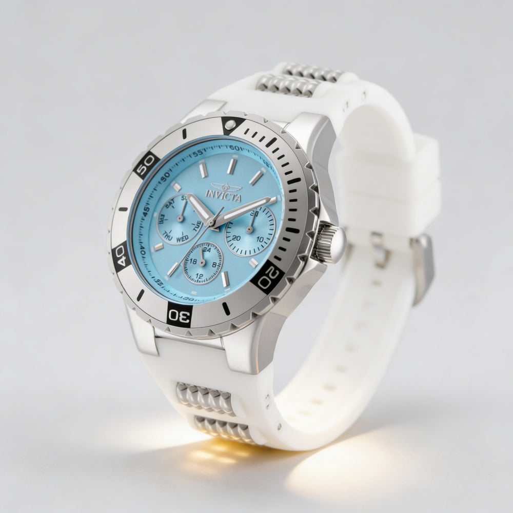 Reloj Invicta Aviator 49891 unisex de acero inoxidable con esfera azul y silicona, cronógrafo de 38 mm