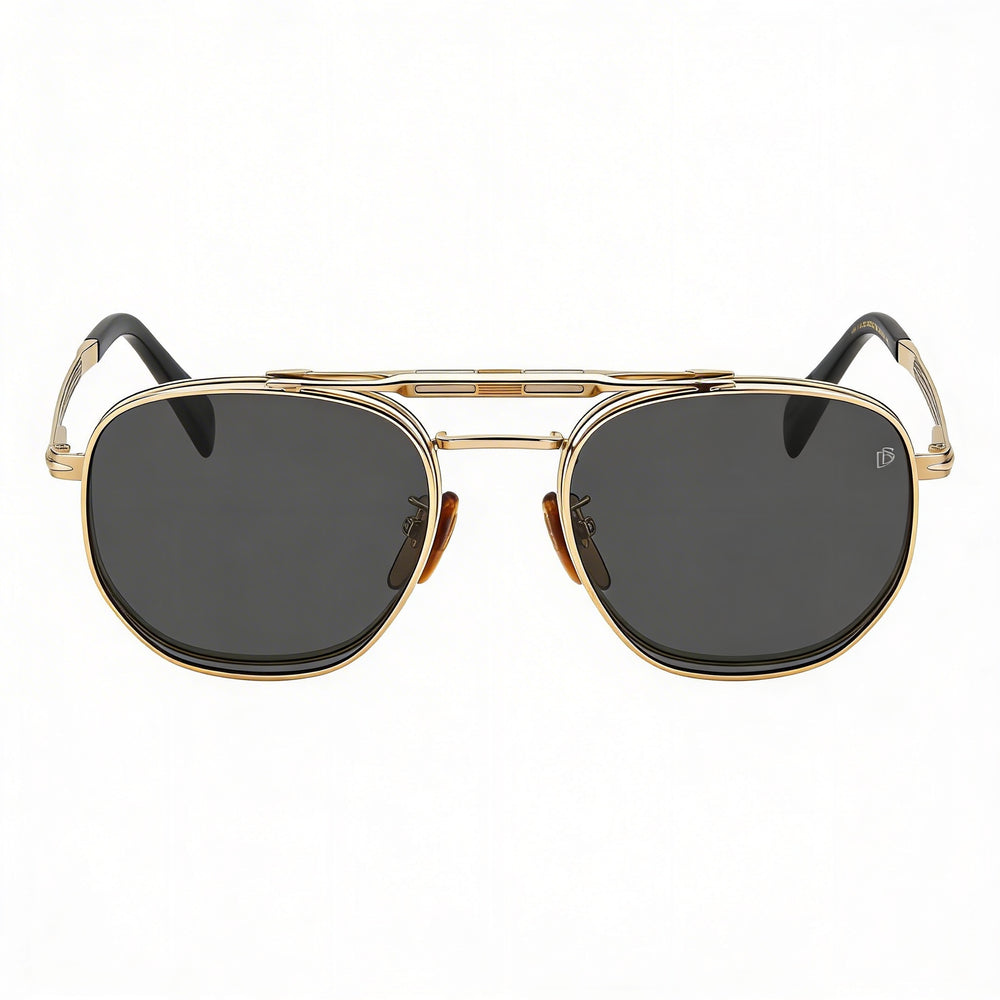 David Beckham Db 1082/G/Cs Men's Metal Frame Polycarbonate Lens Gold Black UV Protection Sunglasses 52-20-145