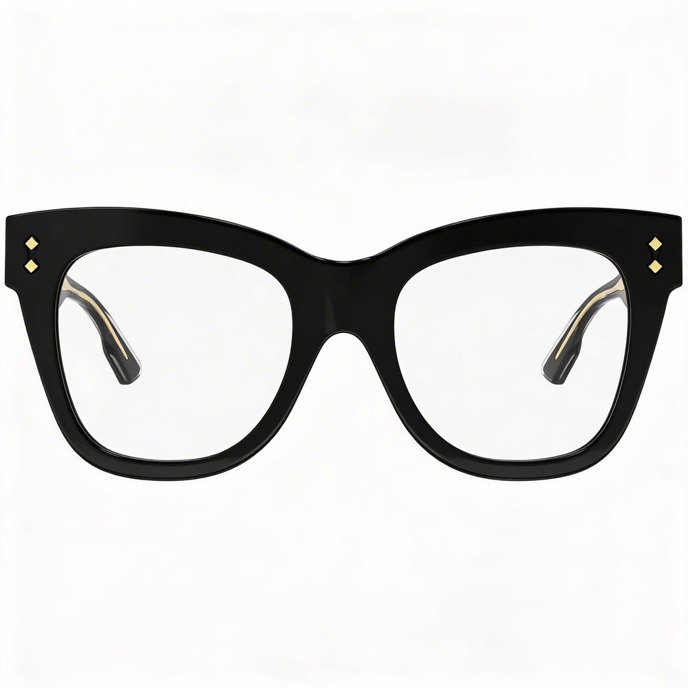 Gucci Gg1082o-001 Women's Black Acetate Cat Eye Full Rim Non- Eyeglasses Frame, 50mm Lens Width