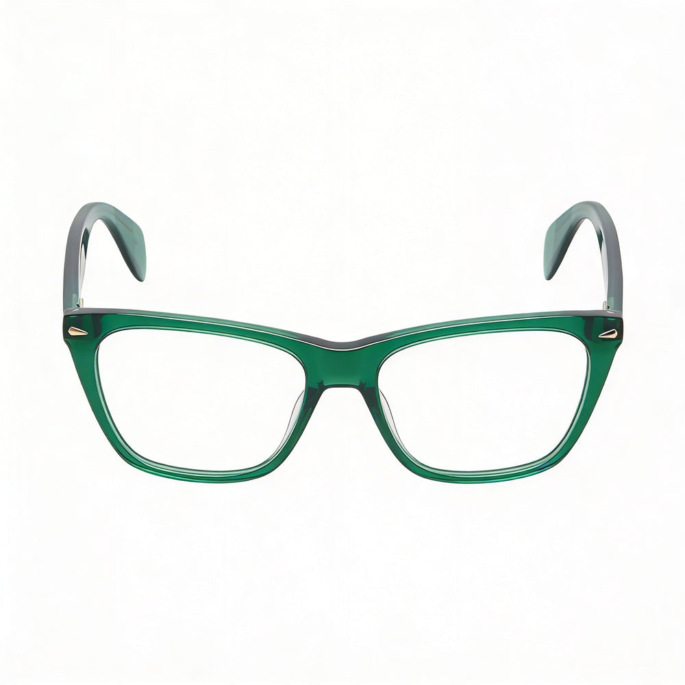 Gafas de acetato transparentes verdes ojo de gato de montura completa Rag & Bone para mujer 53 mm