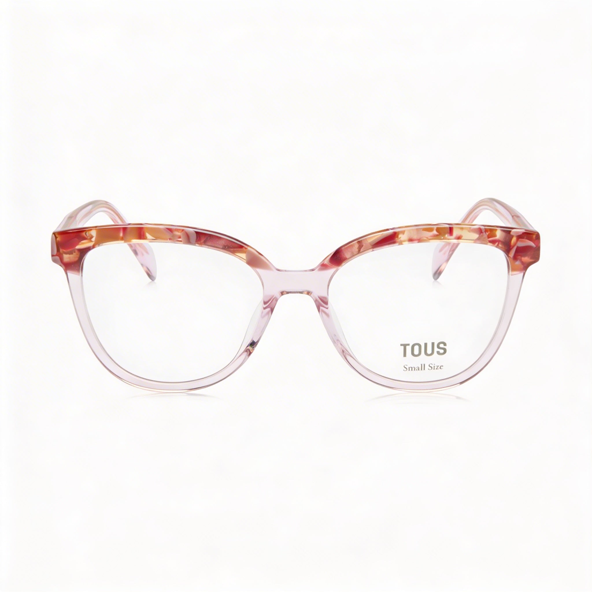 TOUS Casual Women's Shiny Transparent Pink Acetate Optical Eyeglass Frame Clear Lens 50/17/135, Photo 2